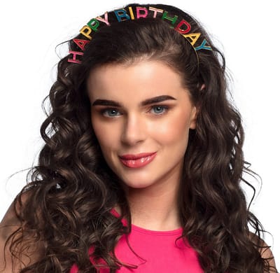 Boland - Metalen diadeem 'Happy birthday' - - Kinderen en volwassenen - Vrouwen - Prinsen en Prinsessen