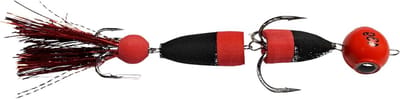 Mandala Foamshad - Kunstaas Zacht plastic - Roofvis vissen - Dressuurdoorbrekend actie - 13 gram - Rood/Zwart