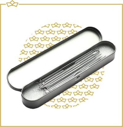 ATTREZZO® Mee eters verwijderen - 9-delige set - in luxe metalen etui - Puistjes verwijderen - Acne - Blackhead remover