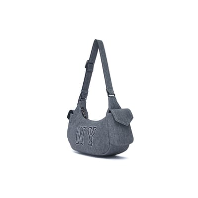 MLB New York Yankees 24FW NY Letter Logo Rits Schoudertas Unisex Schoudertas 3ABQM034N-50BKS Gray gray