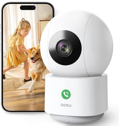 2K WiFi-bewakingscamera voor binnen - Baby- en huisdierenbewaking met bewegingstracking en 360° zicht