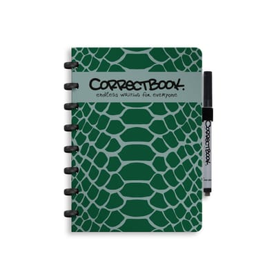 Correctbook A5 Uitwisbaar Notitieboek – Wise Snake – Gelinieerd – Herbruikbaar schrift – Inclusief pen & wisdoekje – Aanvulbaar met extra pagina’s