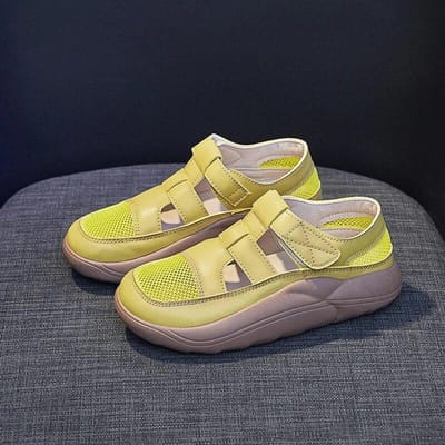 Zomerschoenen Dames Trendyol Mesh Splicing Ademend Casual Sneakers Dames Sandalen Designer Sport Klittenband Hardloopschoenen 35 beige