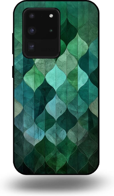 Smartphonica Telefoonhoesje geschikt voor Samsung Galaxy S20 Ultra met groene bladeren opdruk - TPU backcover case green leaf design - Groen geschikt voor Samsung Galaxy S20 Ultra