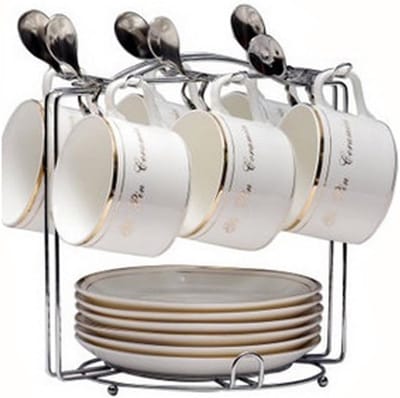 Famanu – Mokkenboom met 6 haken – cup rack organizer – compact voor koffiehoek (stijl B)