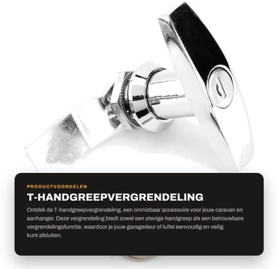 Dailygoods- T-handgreepvergrendeling met vergrendelingsfunctie - Gereedschapskist - Caravanluifel - Zinklegering - Duurzaam - Hoogwaardige kwaliteit - Vergrendeling