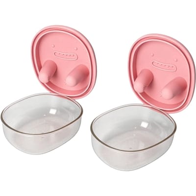 2 pièces Contenants à Collations avec Couvercle en Silicone pour Doigts Lavables au Lave-Vaisselle Réutilisables Boîte à Collations Sans Désordre pour Chips Fruits Froid rose