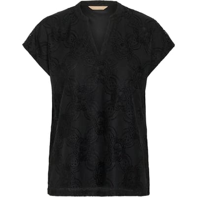 Blouse met korte mouwen CUsigla Relaxed fit black
