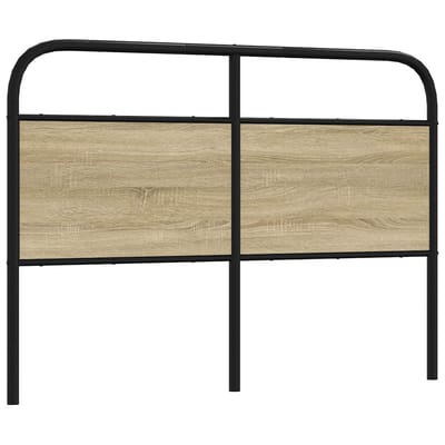 vidaXL Vervangend hoofdbord 120 cm staal en bewerkt hout sonoma eikenkleurig