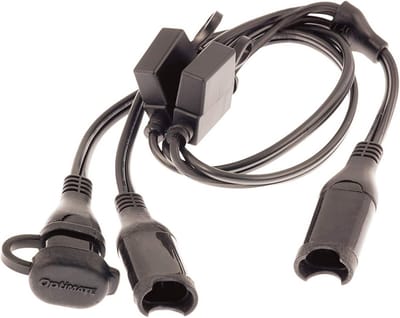 SAE Y-Splitser met 2x Zekering - Dubbele Uitgang voor Acculader en Accessoires