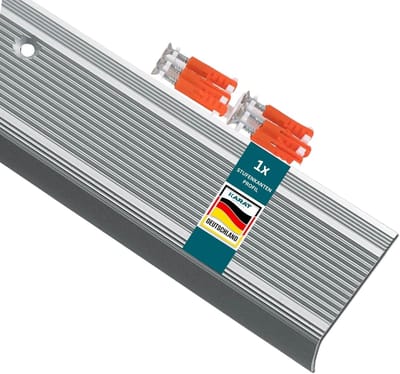 Traprandprofiel L-vorm - Trapneus profiel - Trap afwerking - Geperforeerd geanodiseerd - 100 cm 3x2 cm - Zilver