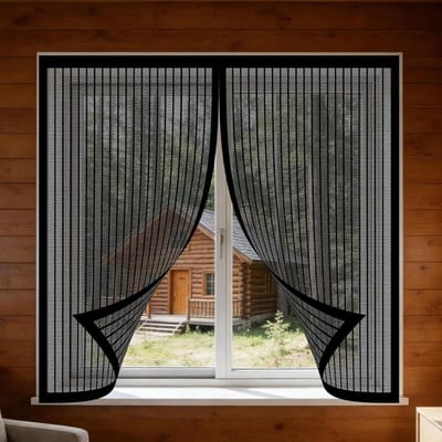 Vliegenhor Ramen - Magnetisch Hor - Insecten Buiten - Eenvoudige Installatie - 165 x 130 cm - Zwart