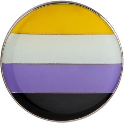 Pride Non Binair Kledingspeld rondje - Gay Pride - LGBTQ - Non Binary Pin Broche - Rond 1 stuks