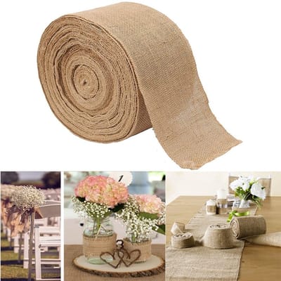 Inovra- Juteband 5 m - Decoratieband - Cadeaulint - Strikband - Natuurlijke kleur - Breedte 15 cm - Decoratielint