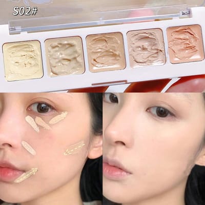 5 kleuren Concealer Palet Langdurige Cover Donkere Kringen Acne Poriën Crème Markeerstift Hydrateren Gezicht Cometics