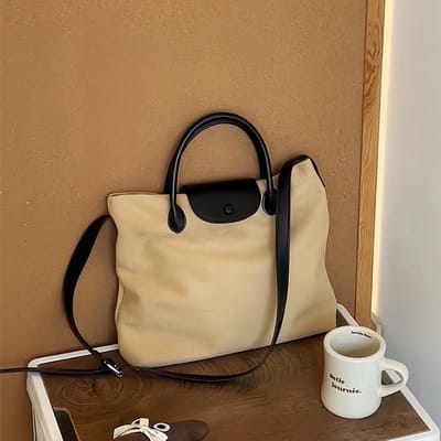 Slack Retro Frosted Sued Draagtas voor Dames Handtas met Grote Capaciteit voor Herfst en Winter High-end Commuter Crossbody Tas beige