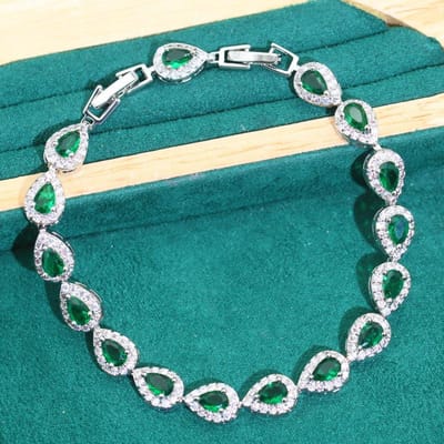 Europese en N Seiko Licht Luxe Kleur Sieraden Nieuwe Armband Waterdruppel Micro Inleg Zirkoon Luxe Armband Zirkoon Sieraden blue