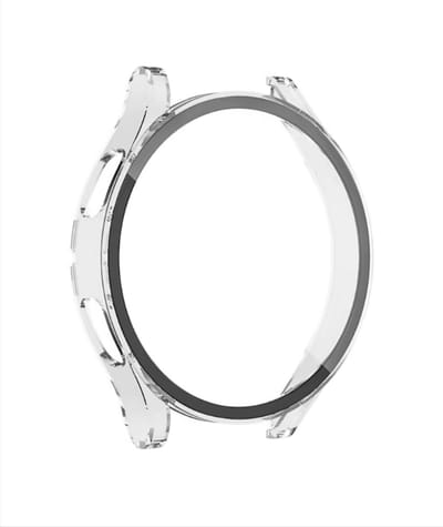 CHPN - Bescherming geschikt voor Samsung Galaxy Watch 4 en 5 - 44MM - Geen krassen meer op jou smartwatch - Beschermkapje voor Samsung Watch - Transparant met zwart -
