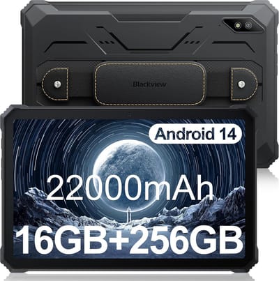 Blackview Active 8 Pro - Tablet - 16GB RAM - 256GB - Dual 4G SIM+WiFi - 10.36 inch - 22000mAh - Octa Core - Android 15 - 48MP+16MP - IP68 Waterdicht - Zwart