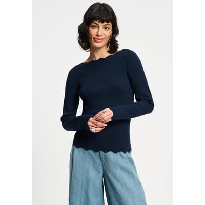 POM Amsterdam Top - Bodhi Nightfall Blue Size: 44 | Long-Sleeved Tops Outlet | Dames | Blauw