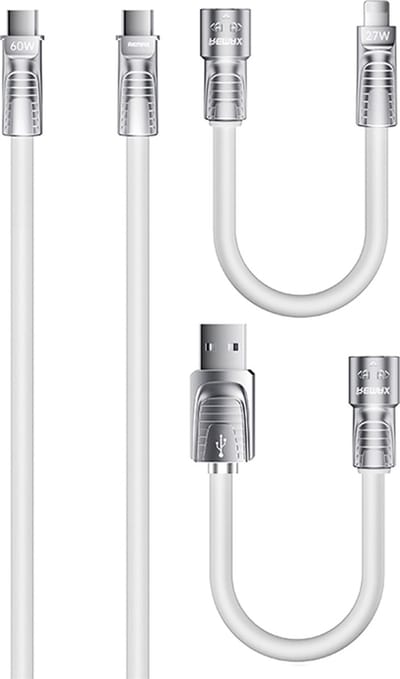 Remax RC-C168 - USB Kabel - 4in1 - USB-C/IPhone/USB-A - 60W - 1.5m - Wit