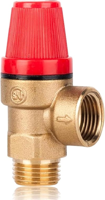 Veiligheidsventiel van Messing G1/2'' DN15 met Veer voor Hangende Kachels - 6 Bar Drukbestendig