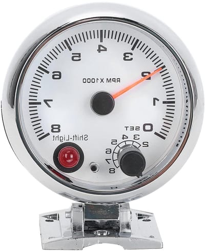 Toerenteller Auto - Toerentalmeter - Motoronderhoud - Stappenmotor Gevoeligheid - 3.75 Inch Diameter - Chroom Zilver