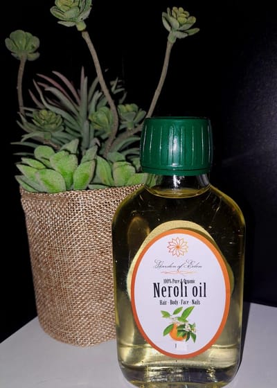 Relaxing (rustgevende) tangerine body olie 100ml, ontspannende olie voor heel het lichaam met lavendel, cederhout, tangerine (mandarijn) en kamille etherische olie, massage olie -