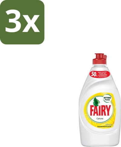 3 x Fairy – Afwasmiddel – Citroen – 450 ml - Afwasmiddel Citroen - Vaat Reinigen - Vet Verwijderen - Schone Vaat - Frisse Geur