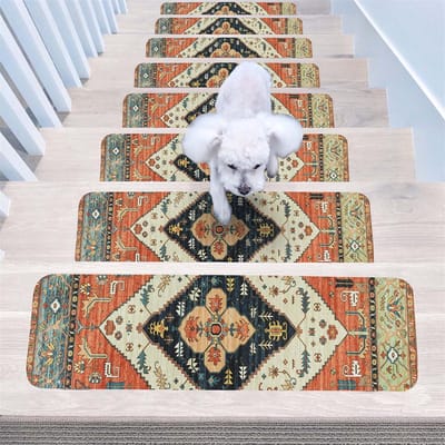 20*76CM Tapijt Traptreden Antislip Trapmatten Verwijderbaar Traptapijt 4-pack Veilige traptredebescherming Geschikt voor kinderen, ouderen en huisdieren