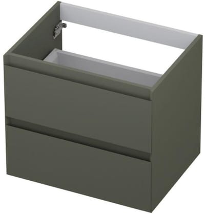 INK - Onderkast 2 Laden Greeploos Gelakt 45gr - 600x450x520 Mm - Mat Beton Groen