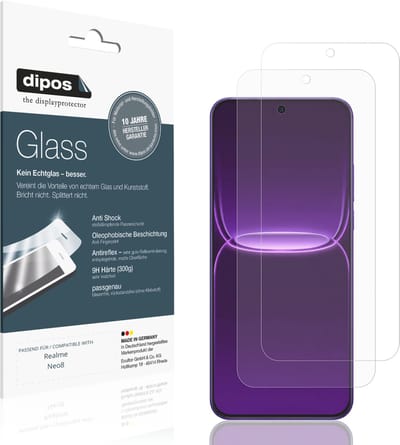 dipos – 2x Matte Pantserfolie geschikt voor Realme Neo8 | 9H Screenprotector