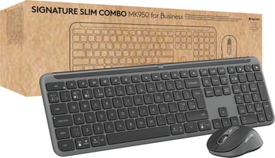 Logitech Signature Slim Combo MK950 for Business - Keyboard and mouse set - Engels (US international) - Grijs