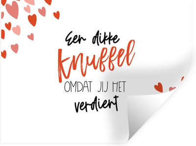 Muurstickers - Sticker Folie - Beterschap - Quote - Knuffel - 40x30 cm - Plakfolie - Muurstickers Kinderkamer - Zelfklevend Behang - Zelfklevend behangpapier - Stickerfolie