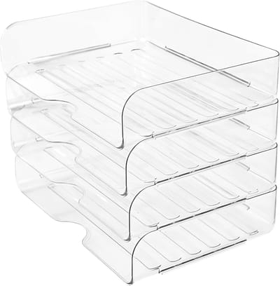 Bureau Papier Organizer - Brievenbak Stapelbaar - Thuiswerk Kantoor - Transparante Acryl Laden - 38x28x18 cm - Helder