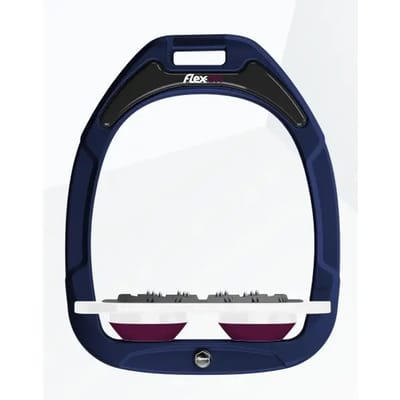 Platte Ultra Grip Stijgbeugels Marine/Wit/Paars Flex-On Green Composite