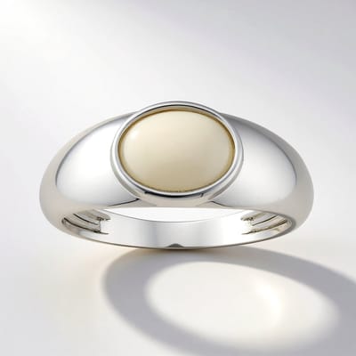 Cavill - Zilveren Ring met Welo Opal Ovaal Cabochon 0,736 ct - 925 Sterling Zilver Geplatineerd - Bezelzetting - Elegante Damesring