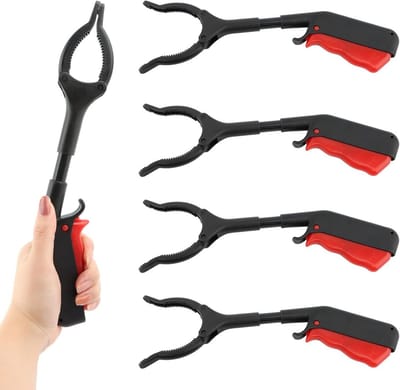 Set van 4 Pakstokken 30cm - Lichtgewicht Afvalgrijper met Klauw