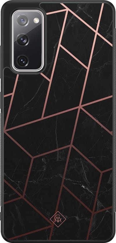 Casimoda® hoesje - Geschikt voor Samsung Galaxy S20 FE - Marble / Marmer patroon - Zwart TPU Backcover - Marmer - Zwart
