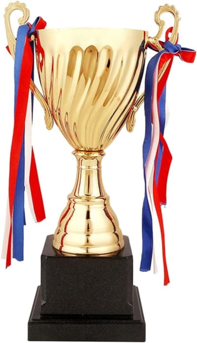 Grote Trofee Bekers - Metalen Prijzen - Sport Competitie - Klassiek Metalen Ontwerp - 10x10x29 cm - Zoals Getoond