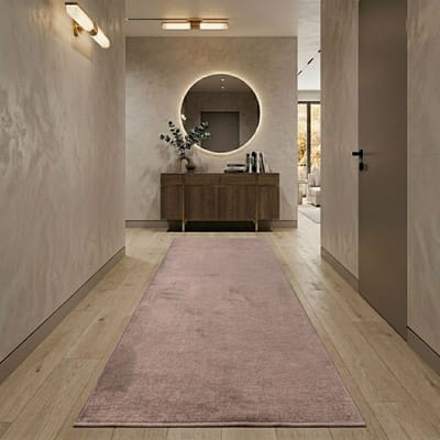 FLOORDIREKT Premium Tapijtloper Op Maat Azade - Hoogwaardig Jacquardgeweven - Aangenaam Zachte Katoenpool - Bruin - 80 x 100 cm