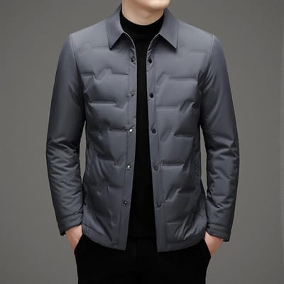 Herfst Nieuwe Heren Revers Trendy Donzen Jas Koudebestendig en Warme Donzen Jas 4XL