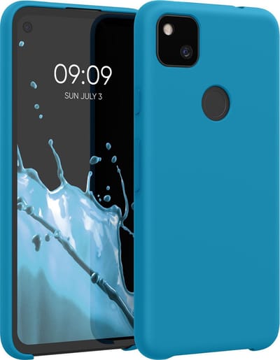 kwmobile telefoonhoesje geschikt voor Google Pixel 4a - Hoesje met siliconen coating - Smartphone case in Caribisch blauw