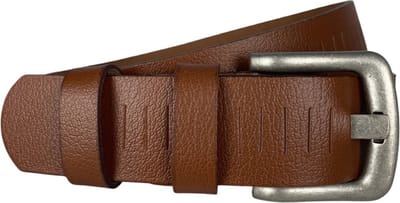 Cognac - Riem - 4 cm Breed - 110 cm (Taille maat tot 90 cm) - Riem Heren - Riem Dames - Leer - Gaatjes - Sleuven
