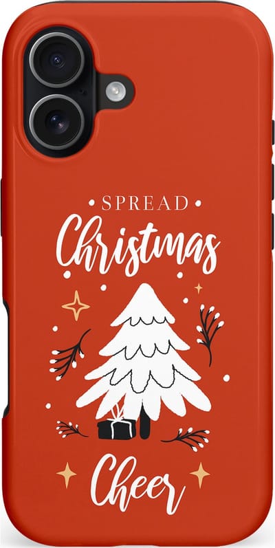 Casetastic hoesje geschikt voor Apple iPhone 17 - MagSafe - Dubbellaagse bescherming - Verspreid het Kerstfeest - Fashion Case - Terracotta