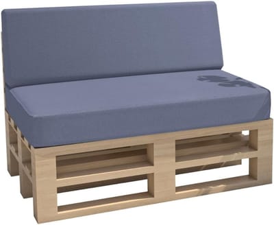 Tuinkussen Set - Palletkussen Zitkussen - Binnen Buiten - Waterdicht Afneembaar - 60 x 40 cm - Poederblauw