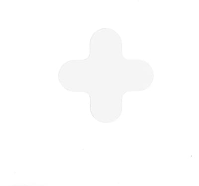 Kruis (X-stuk) Wit 180 x 180 mm - vloersticker met vlakke toplaag
