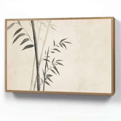 Wandlamp 90x60 cm - Oplaadbaar - Japandi - Bamboe - Beige - Wandlampen binnen woonkamer - Slaapkamer lamp - Decoratieve nachtlamp - Vloerlamp draadloos
