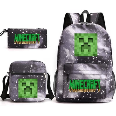 Minecraft Schooltas Game Merchandise Student Grote Capaciteit Print Drie Delige Schooltas Mannen En Vrouwen Three-piece set
