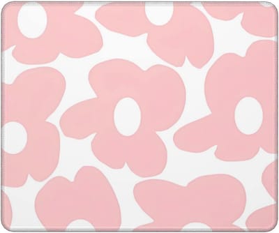 Vierkante muismat roze bloemen design voor bureau met antislip basis